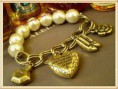 Charms & Faux Pearl Braclet